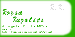 rozsa kuzolits business card